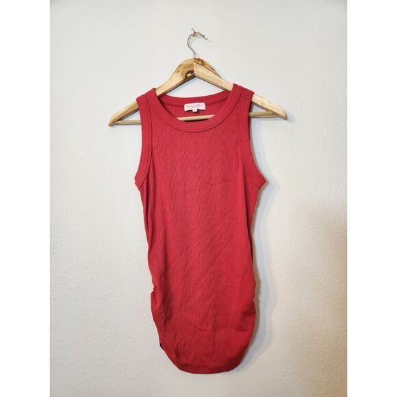 Michael Stars Halley Ribbed Tank with Ruching | Size S - Picture 3 of 6